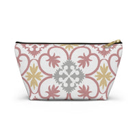Portugal Tile Accessory Pouch w T-bottom in Pink
